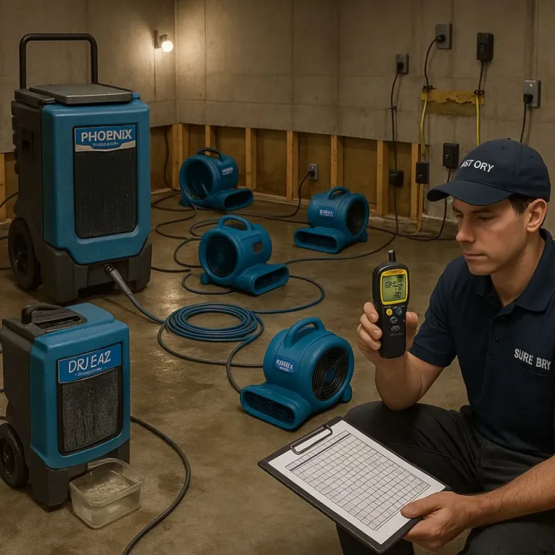 Structural Drying and Dehumidification process in Herington, KS